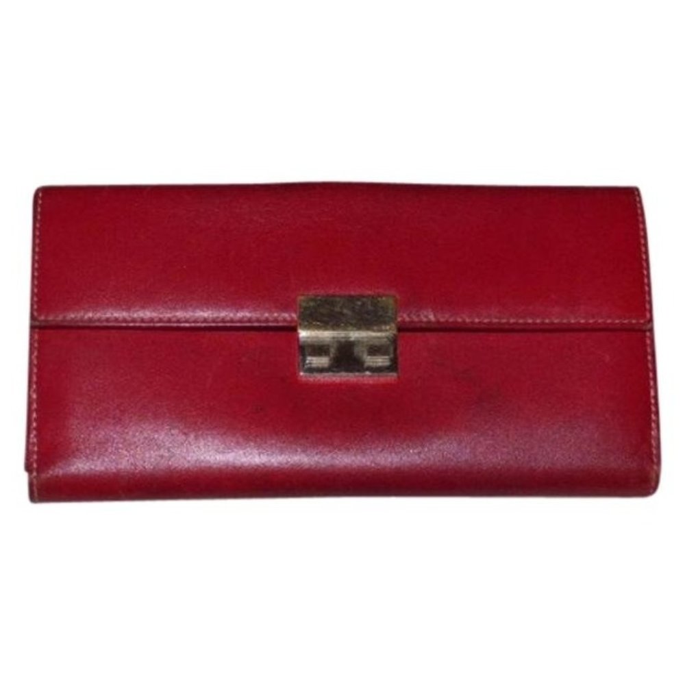 Gucci Red Leather Vintage Bi-Fold Clutch Wallet